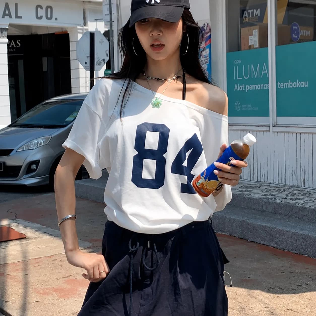 One Shoulder Oversized Tshirts 84